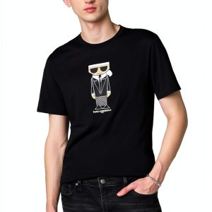 Karl Lagerfeld Paris Mens T-Shirt Regular Fit Crew Neck-0