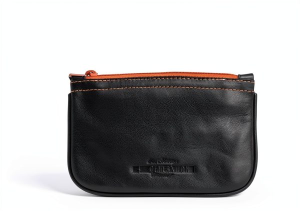 4th Generation Leather Tobacco Pipe Bag Zipper Black-2