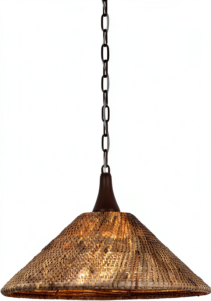 Troy Lighting pendant in bronze leaf finish hanging in a modern kitchen