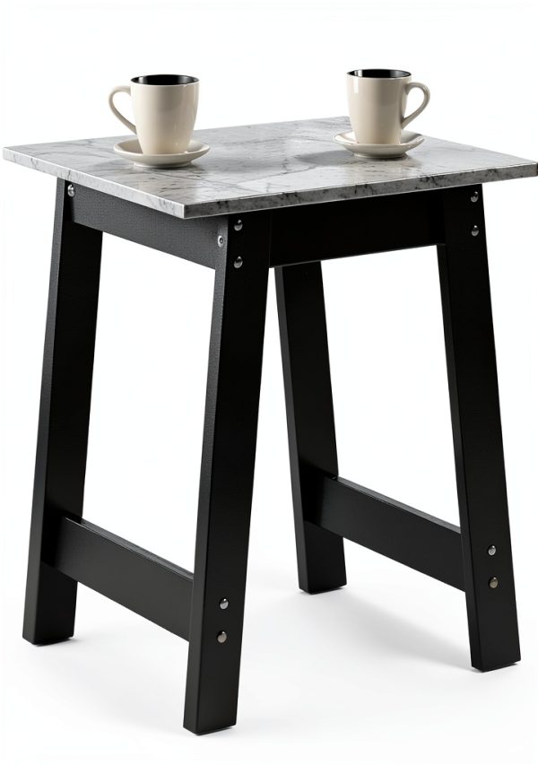 Ergode Black End Table Modern Wood Rectangular Living Room-1