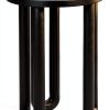 Kenzo Modern Round End Table Black Mango Wood Nightstand-7