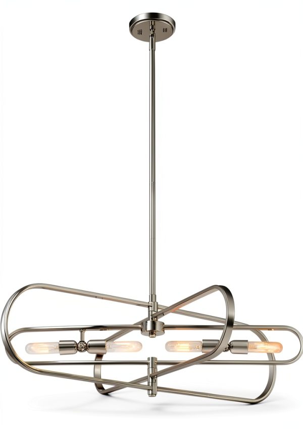 Kenzo 4 Light Island Polished Nickel Ceiling Fan App Control-1