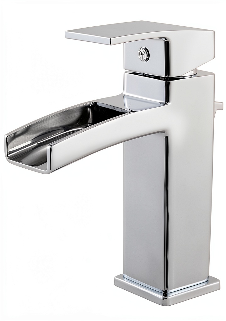 Pfister chrome bathroom faucet installed on a sink deck