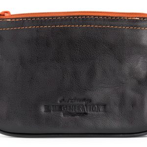 4th Generation Leather Tobacco Pipe Bag Zipper Black-0