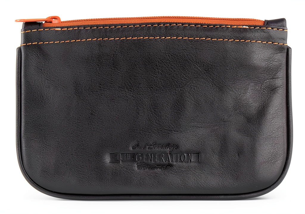 4th Generation Leather Tobacco Pipe Bag in black with zipper closure