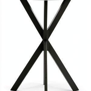 Silver Round Bar Table Metal Rustic Design Home Kitchen-0