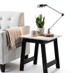 Ergode Black End Table Modern Wood Rectangular Living Room-0