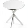 Silver Round Bar Table Metal Rustic Design Home Kitchen-2