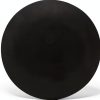 Kenzo Modern Round End Table Black Mango Wood Nightstand-6