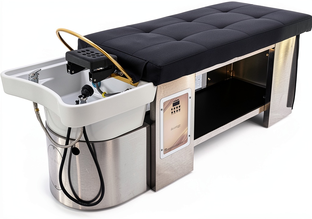 Dermalogic spa bed with shampoo bowl in a salon setting