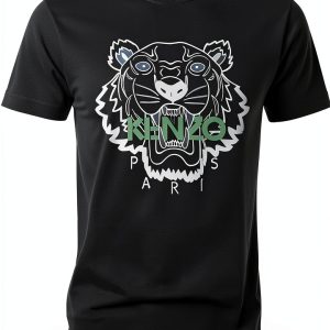Kenzo Tiger T-Shirt Black Men's Premium Cotton-0