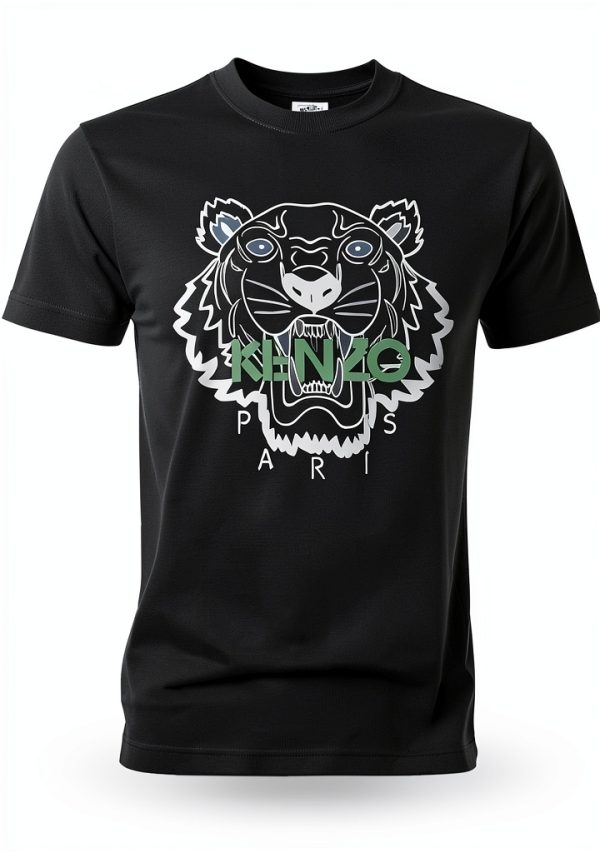 Kenzo Tiger T-Shirt Black Men's Premium Cotton-0